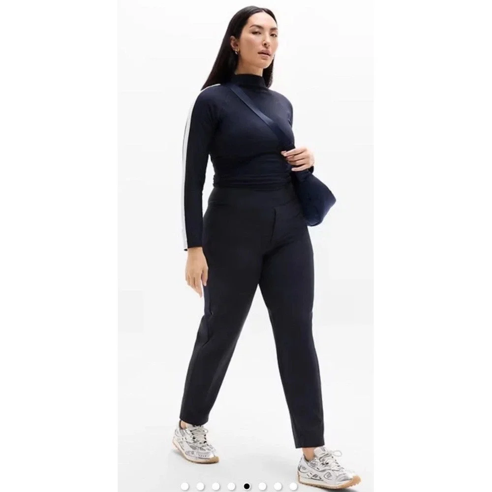 Athleta Endless High Rise Pants Navy Blue Stretch Pockets Women's Size‎ 14 - Picture 4 of 14